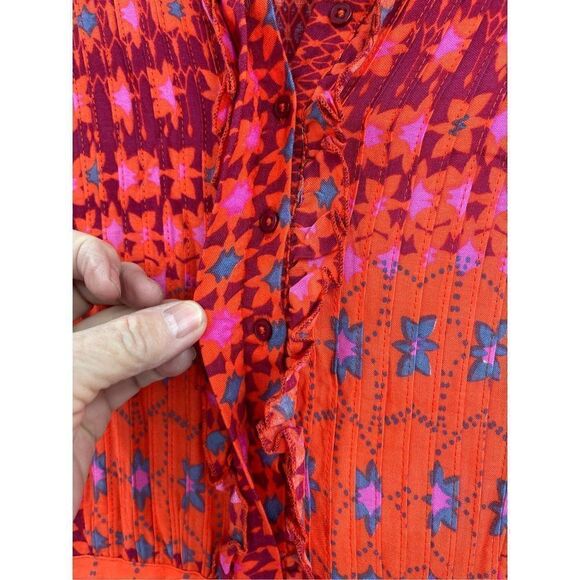 Free People Ruby Red Rare Feeling Tied Waist Flare Maxi Dress Size XS NWT - Picture 3 of 10